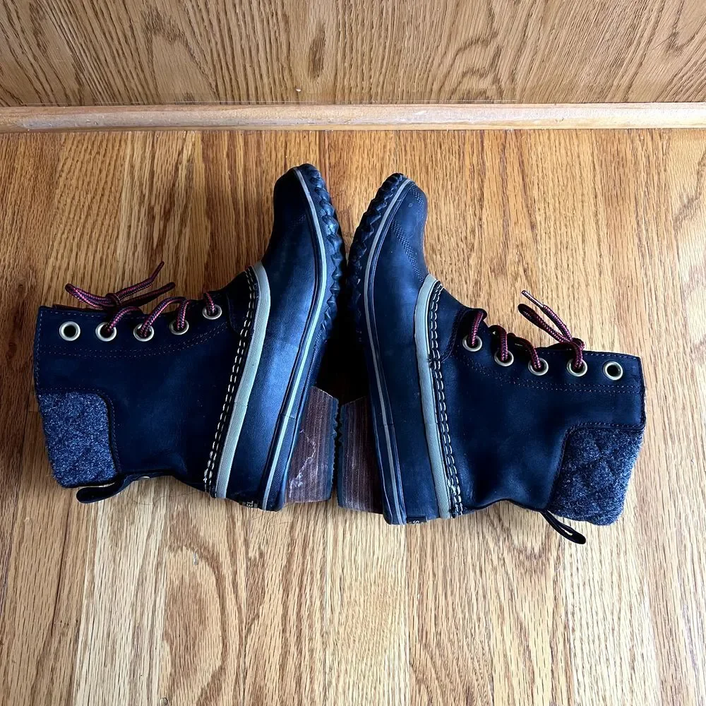 Sorel Women Slimpack Lace II Boot Black NL2348-010 size 6 Snow‎ Winter